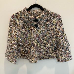 Say What? Acrylic Wool Sweater Womens XL Wool Shrug Ladies Fun Cardigan